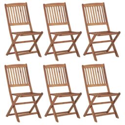 Berkfield Home Folding Garden Chairs 6 pcs Solid Acacia Wood in Brown