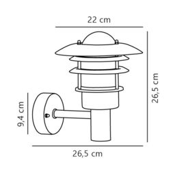Nordlux Industrial Outdoor Wall Light Black Metal E27 Weatherproof - Mains Powered, IP44 - thumbnail 3