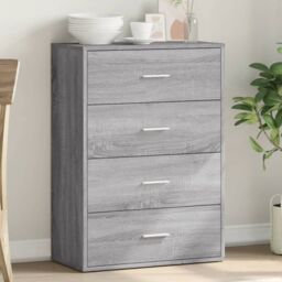 Berkfield Home Sideboard Grey Sonoma 60x31x84 cm Engineered Wood - Size: 60 x 31 x 84 cm - thumbnail 1