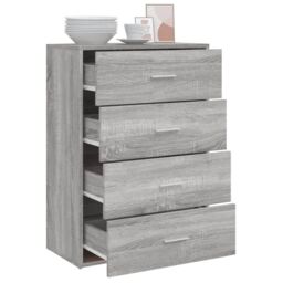 Berkfield Home Sideboard Grey Sonoma 60x31x84 cm Engineered Wood - Size: 60 x 31 x 84 cm - thumbnail 4