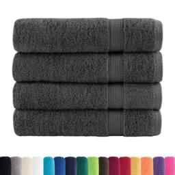 Berkfield Home Premium Shower Towels SOLUND 4pcs Anthracite 70x140cm 600gsm in Charcoal - thumbnail 1