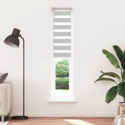 Berkfield Home Elegant Zebra Blind Light Grey 45x200 cm Fabric Width 40.9 cm Pol - thumbnail 3