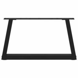 Berkfield Home Dining Table Legs V-Shape 2 pcs Black 60x(30-31.3) cm Steel - thumbnail 5
