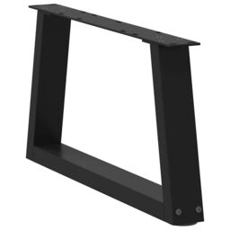 Berkfield Home Dining Table Legs V-Shape 2 pcs Black 60x(30-31.3) cm Steel - thumbnail 4