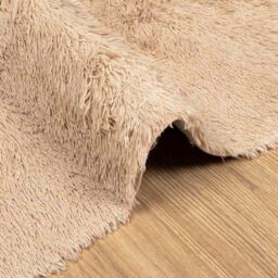 Berkfield Home Shaggy Rug High Pile NAVARRA Beige 160x160 cm Polyester - Size: Medium - thumbnail 5