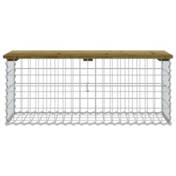 Berkfield Home Garden Bench Gabion Design 103x44x42 cm Impregnated Wood Pine in Brown - Size: 103 x 44 x 42 cm - thumbnail 3