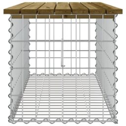 Berkfield Home Garden Bench Gabion Design 103x44x42 cm Impregnated Wood Pine in Brown - Size: 103 x 44 x 42 cm - thumbnail 4