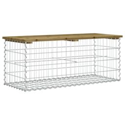 Berkfield Home Garden Bench Gabion Design 103x44x42 cm Impregnated Wood Pine in Brown - Size: 103 x 44 x 42 cm - thumbnail 5