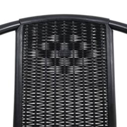 Living and Home 6-Pack Stackable Vintage Rattan Armchairs - Black Outdoor Patio Dining Set for Garden - thumbnail 9