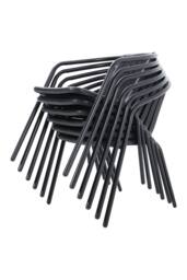 Living and Home 6-Pack Stackable Vintage Rattan Armchairs - Black Outdoor Patio Dining Set for Garden - thumbnail 5