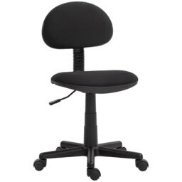 HOMCOM Armless Office Chair with Adjustable Height 360 Swivel Wheels Black - thumbnail 2
