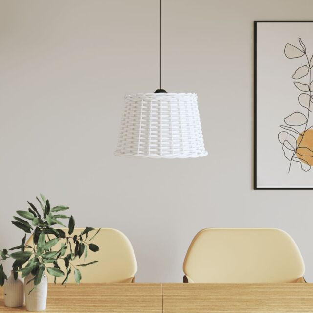 Berkfield Home Ceiling Lamp Shade White √ò40x26 cm Wicker - Size: 40x26 cm - image 1