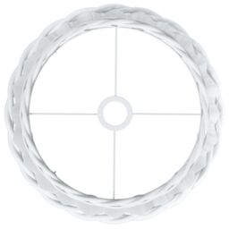 Berkfield Home Ceiling Lamp Shade White √ò40x26 cm Wicker - Size: 40x26 cm - thumbnail 5