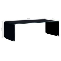 Berkfield Home Coffee Table Black 98x45x31 cm Tempered Glass - Size: 98 x 45 x 31 cm - thumbnail 5