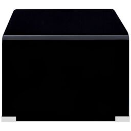 Berkfield Home Coffee Table Black 98x45x31 cm Tempered Glass - Size: 98 x 45 x 31 cm - thumbnail 3