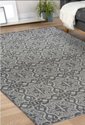 THE RUGS County Collection Victorian Indoor/Outdoor Rugs - 11647A in Dark Grey - Size: 120 cm x 170 cm - thumbnail 1