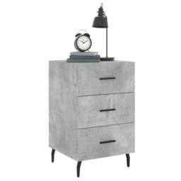 Berkfield Home Bedside Cabinet Concrete Grey 40x40x66 cm Engineered Wood - Size: 40 x 40 x 66 cm - thumbnail 3