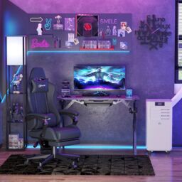 Racing Gaming Chair w/ Arm, Faux Leather Gamer Recliner Home Office - thumbnail 3