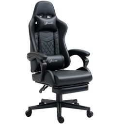 Racing Gaming Chair w/ Arm, Faux Leather Gamer Recliner Home Office - thumbnail 1