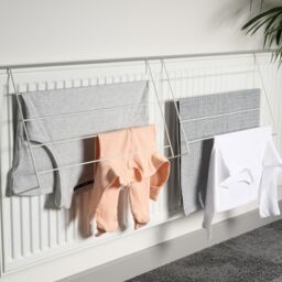 OHS 2 x Drying Rack Radiator Clothing Dryer Hanger Rail Foldable Storage in White - thumbnail 2