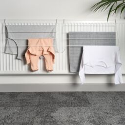 OHS 2 x Drying Rack Radiator Clothing Dryer Hanger Rail Foldable Storage in White - thumbnail 1