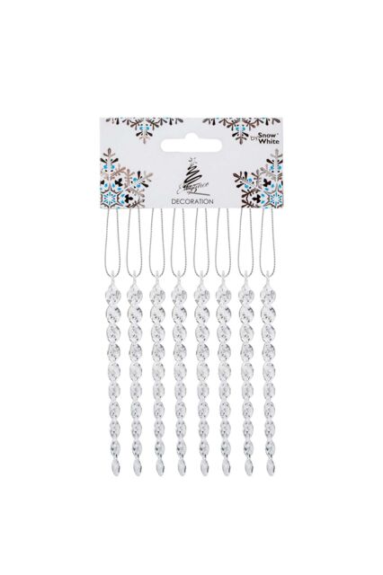 VFM e-Store Christmas Tree Decoration Crystal Look Icicles Ornament X Clear - image 1
