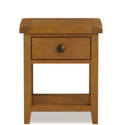 Rest Relax Elston Oak Lamp Table With Drawer in Brown - thumbnail 2