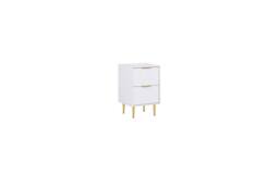 Birlea Zaza White Bedside Cabinet 2 Drawer Fluted BedsideTable Chest - thumbnail 6