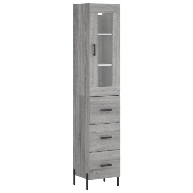 Berkfield Home Highboard Grey Sonoma 34.5x34x180 cm Engineered Wood - image 1