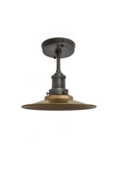 Industville Brooklyn Flat Flush Mount, 8 Inch, Brass, Pewter Holder in Bronze - thumbnail 3