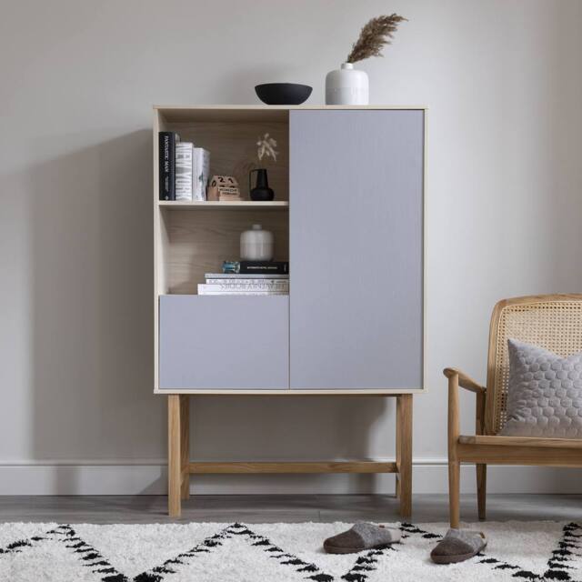 Nöa and Nani Järstorp Display Cabinet in Grey & Oak Finish - image 1