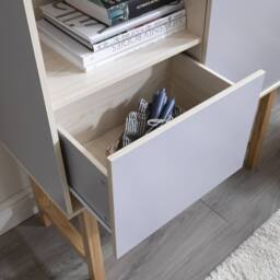 Nöa and Nani Järstorp Display Cabinet in Grey & Oak Finish - thumbnail 3
