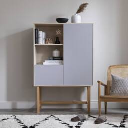 Nöa and Nani Järstorp Display Cabinet in Grey & Oak Finish - thumbnail 1