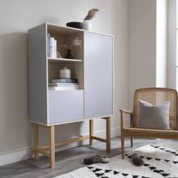 Nöa and Nani Järstorp Display Cabinet in Grey & Oak Finish - thumbnail 2