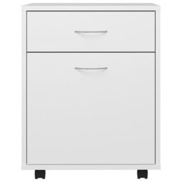 Berkfield Home Rolling Cabinet White 45x38x54 cm Engineered Wood - Size: 45 x 38 x 54 cm - thumbnail 4