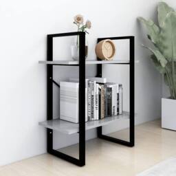 Berkfield Home Decorative 2-Tier Book Cabinet Concrete Grey 60x30x70 cm Engineer - Size: 60 x 30 x 70 cm - thumbnail 1