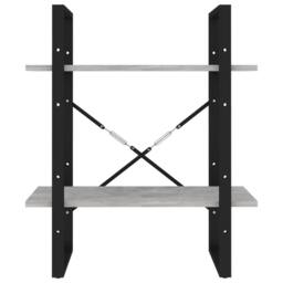 Berkfield Home Decorative 2-Tier Book Cabinet Concrete Grey 60x30x70 cm Engineer - Size: 60 x 30 x 70 cm - thumbnail 5