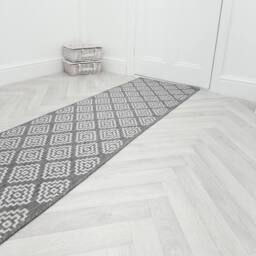 runrug Carpet Runner Rug - Indoor/Outdoor, Reversible, 2mm - 'Olmec' in Grey - Size: 60 cm x 390 cm - thumbnail 4