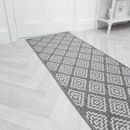runrug Carpet Runner Rug - Indoor/Outdoor, Reversible, 2mm - 'Olmec' in Grey - Size: 60 cm x 390 cm - thumbnail 1