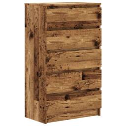 Berkfield Home Drawer Cabinet Old Wood 60x36x103 cm Engineered Wood in Brown - Size: 60 x 36 x 103 cm - thumbnail 1