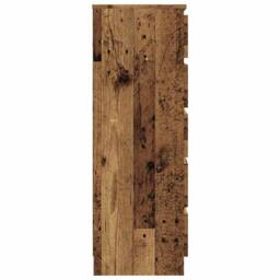 Berkfield Home Drawer Cabinet Old Wood 60x36x103 cm Engineered Wood in Brown - Size: 60 x 36 x 103 cm - thumbnail 5