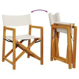 Berkfield Home 6 Piece Folding Garden Chairs Cream White Fabric - thumbnail 7