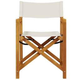 Berkfield Home 6 Piece Folding Garden Chairs Cream White Fabric - thumbnail 4