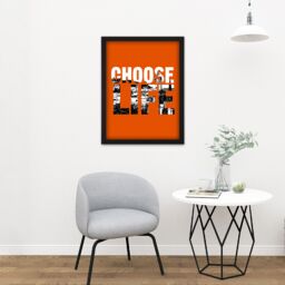 "Artery8 Wall Art Print Choose Life Trainspotting Edinburgh Scotland Large Framed Wall Décor Art in Light Oak - Size: W18"" x H24""" - thumbnail 2