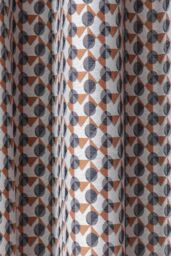 Fusion 'Prado' Geometric Print Light Filtering Pair of Eyelet Curtains in Grey - Size: 168 cm width x 137 cm drop - thumbnail 4