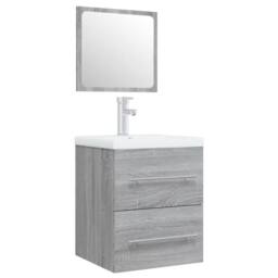 Berkfield Home Sink Cabinet with Built-in Basin Grey Sonoma Engineered Wood - thumbnail 1