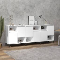 Berkfield Home Sideboards 3 pcs White 60x35x70 cm Engineered Wood - Size: 60 x 35 x 70 cm - thumbnail 2