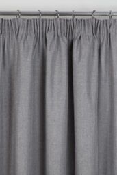 Sundour Eclipse Pencil Pleat Blackout Curtains Taped Curtain Pair in Grey - Size: 117 cm width x 229 cm drop - thumbnail 2