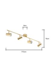 BHS Lighting Barley Spotlight Bar Ceiling Light in Metallic Gold - thumbnail 5