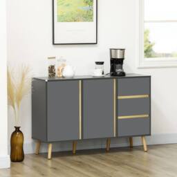 Wyld Haus Sola Vela Dark Grey Sideboard 2 Doors 3 Drawers Adjustable Shelves - thumbnail 3